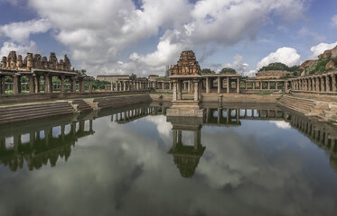 Naklejka premium ruins of Vijayanagar, the former capital of the Vijayanagar Empire, in Hampi
