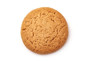 Oat cookie, isolated on white background