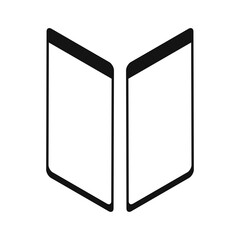 Mobile icon black vector sign. Smartphone sign online trendy vector template.