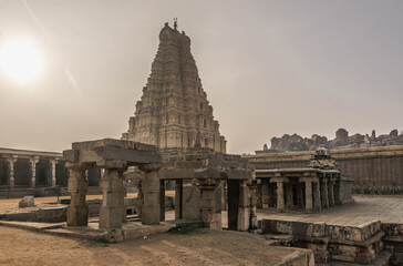 The ancient Hindu temple Virupaksha is located in the village of Hampi in the south of Karnataka. Virupaksha Temple is a very important place for pilgrims.