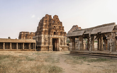 Vijayanagara ruins of the former capital of the Vijayanagar Empire in the village of Hampi in the northern Indian state of Karnataka