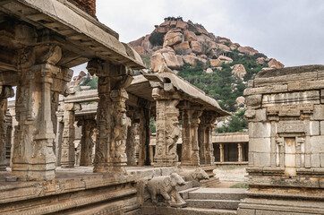 Vijayanagara ruins of the former capital of the Vijayanagar Empire in the village of Hampi in the northern Indian state of Karnataka