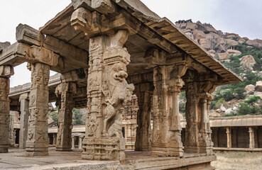 Vijayanagara ruins of the former capital of the Vijayanagar Empire in the village of Hampi in the northern Indian state of Karnataka