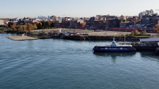 Vancouver Transit Sea Bus docking at the port of Waterfront Staion, BC, Canada. 2-3