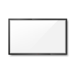 Realistic frame of TV screen mockup. LCD panel. Vector