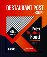 Restaurant and cafe social media banners post template