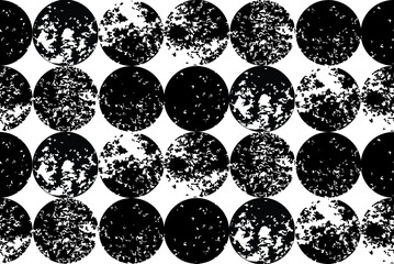 Vector seamless pattern with black and white circles
