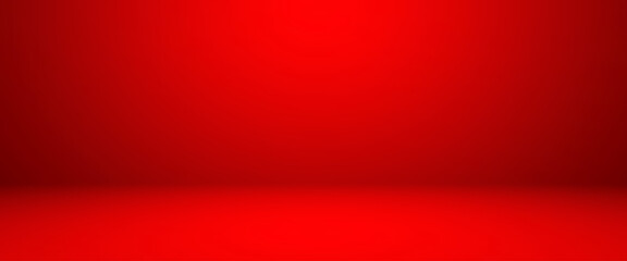 Empty red color studio room background, can use for background and product display