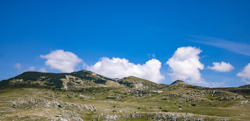 Fototapeta premium Fantastic mountains of Montenegro. Picturesque mountain landscape of Durmitor National Park, Montenegro, Europe, Balkans, Dinaric Alps, UNESCO World Heritage Site.