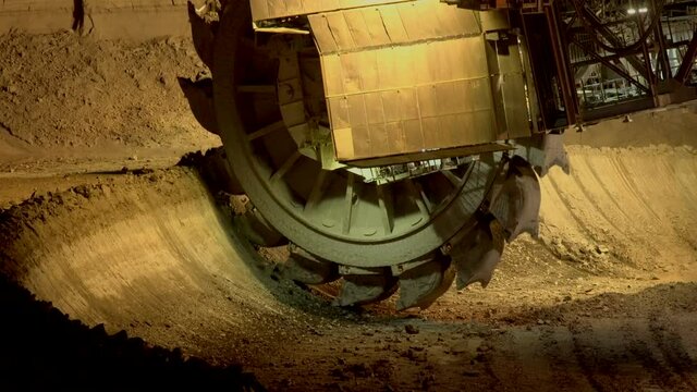 bucket wheel excavator in open cast lignite surface mine