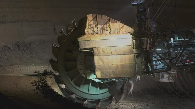 bucket wheel excavator in open cast lignite surface mine