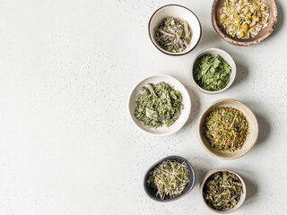 Various dry healthy herbs