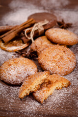 holiday shortbread cookies with cinnamon. Christmas pastries