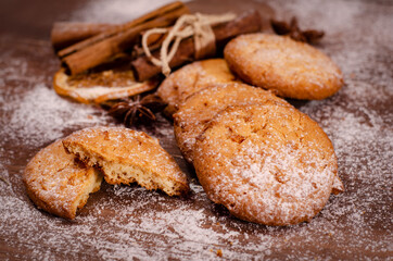 holiday shortbread cookies with cinnamon. Christmas pastries