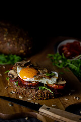 Breakfast toast with egg