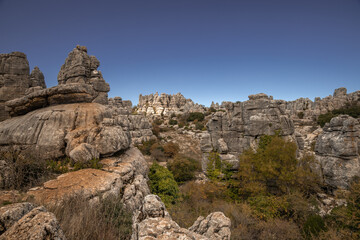 Fototapeta premium Karst landscape in El torcal park in Antequera, Malaga
