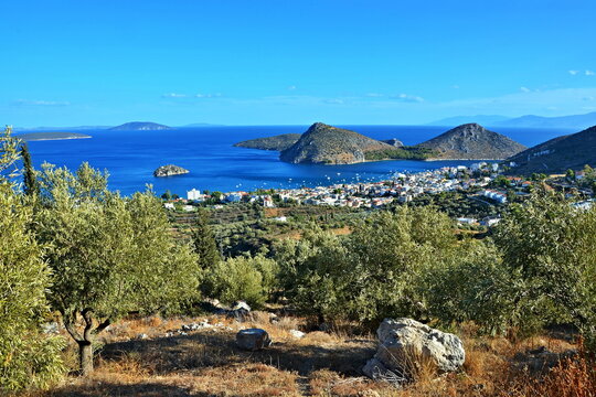 Greece-view on the Tolo,islands Koronisi and Romvi