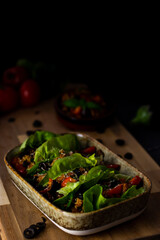 Filled salad leaves