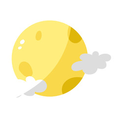 Isolated moon with clouds. Nativity icon - Vector