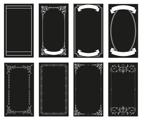 Ornamental retro style frames, banners for text and blank space for tarot cards, invitations, weddings, celebrations. - obrazy, fototapety, plakaty