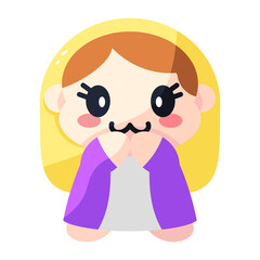 Isolated virgin mary icon. Nativity characters icon - Vector