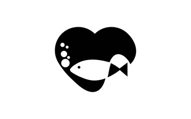 Love Fish logo icon vector design