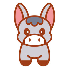 Isolated donkey icon. Nativity characters icon - Vector