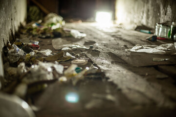 
rubbish on the floor