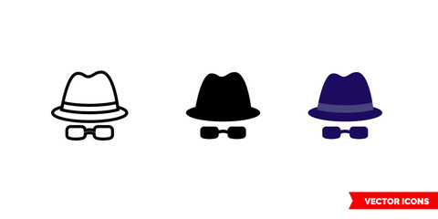 Blues icon of 3 types color, black and white, outline. Isolated vector sign symbol.