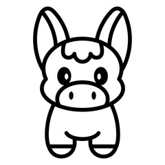 Isolated donkey icon. Nativity characters icon - Vector