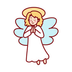 Isolated angel icon. Nativity characters icon - Vector