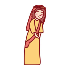 Isolated shepherd icon. Nativity characters icon - Vector
