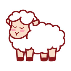 Isolated sheep icon. Nativity characters icon - Vector