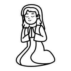 Isolated virgin mary icon. Nativity characters icon - Vector