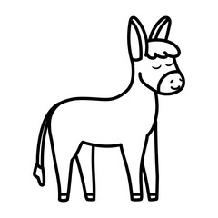 Fototapeta na wymiar Isolated donkey icon. Nativity characters icon - Vector