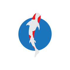 Japanese Koi Logo Template. Koi Fishes Logo. Luck, prosperity and good fortune. Animal, asian.
