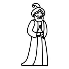 Isolated wise man icon. Nativity characters icon - Vector