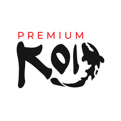 Japanese Koi Logo Template. Koi Fishes Logo. Luck, prosperity and good fortune. Animal, asian.
