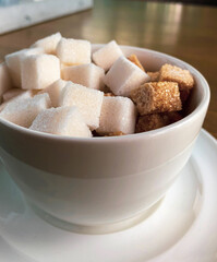 sugar cubes in a bowl