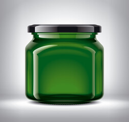 Glass Jar on Background. 