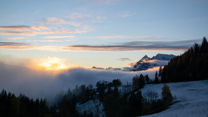 Der Grimming zum Sonnenuntergang
