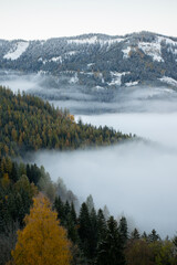Nebellandschaft in Österreich
