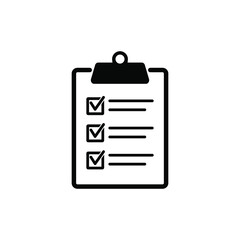 Clipboard with checklist icon, symbol for web site and app design. Vector illstration.