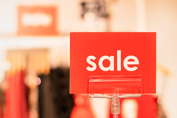 Sale sign in the store. Sale concept. Sale advertisement.