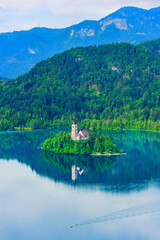 Fototapeta na wymiar Bled Castle on Lake Bled, Slovenia