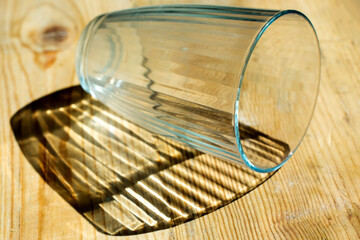 Fototapeta premium glass goblet on wood background