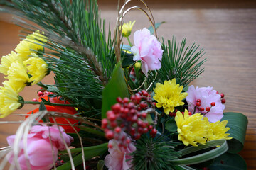 正月用花のアレンジ