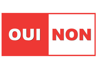 oui non bannière rouge