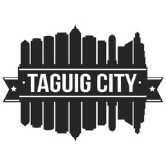 Taguig Skyline Silhouette City Vector Design Art Stencil.