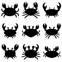 Crab icon, logo isolated on white backgroun